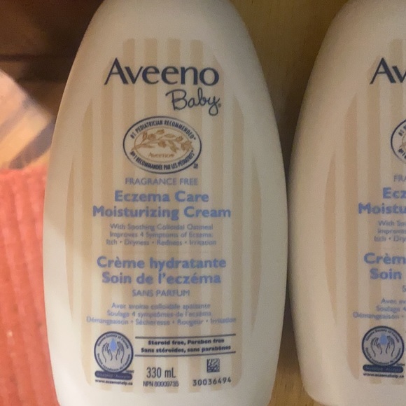 Lot of 4 aveeno baby fragrance free eczema care moisturizing cream 12oz - Picture 2 of 5